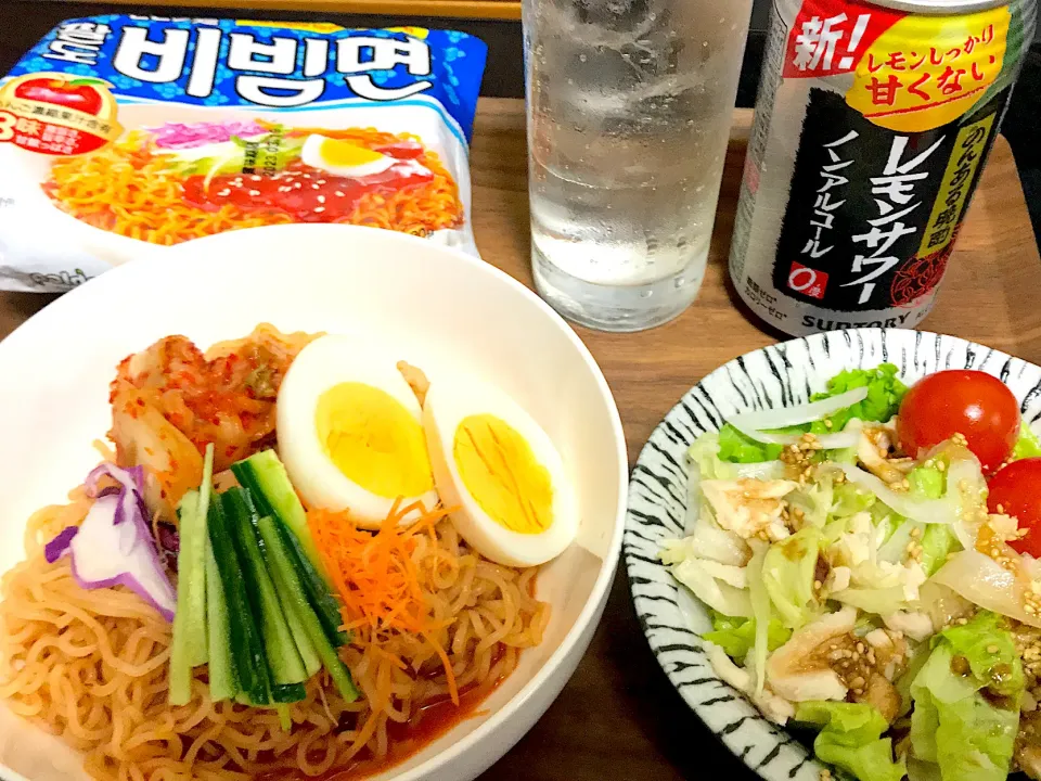 ビビン麺とサラチキチョレギサラダ|Tak@さん