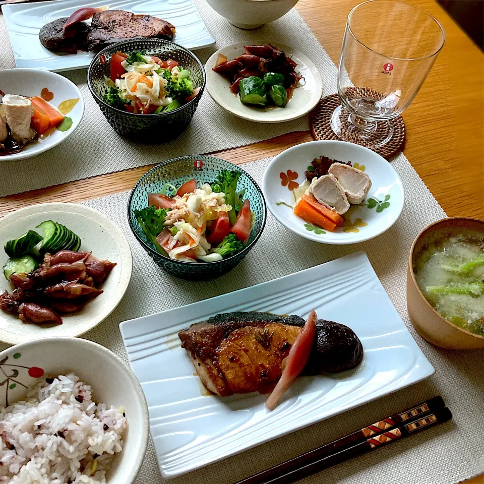 鰤照りの晩ごはん|むぎこさん