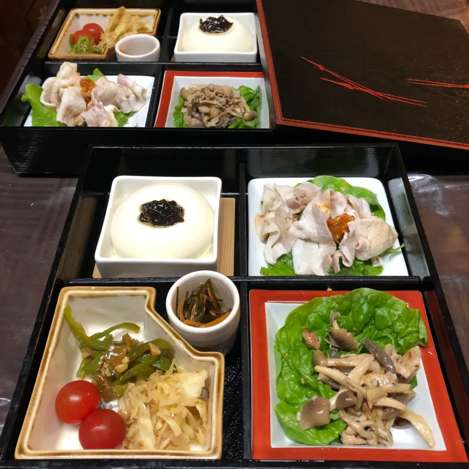 Snapdishの料理写真:娘夫婦のお持ち帰り弁当🍱|henryさん