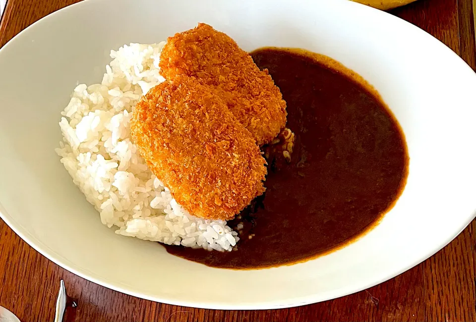 ランチ♯コロッケ♯カレー|小松菜さん