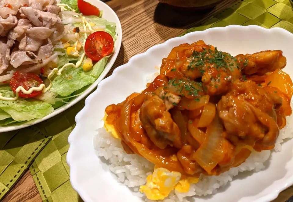 オムライス風てりたまチキン丼|まみさん