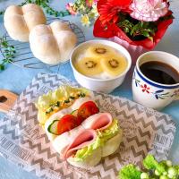牛乳パン(ちぎりパン風)サンドイッチ