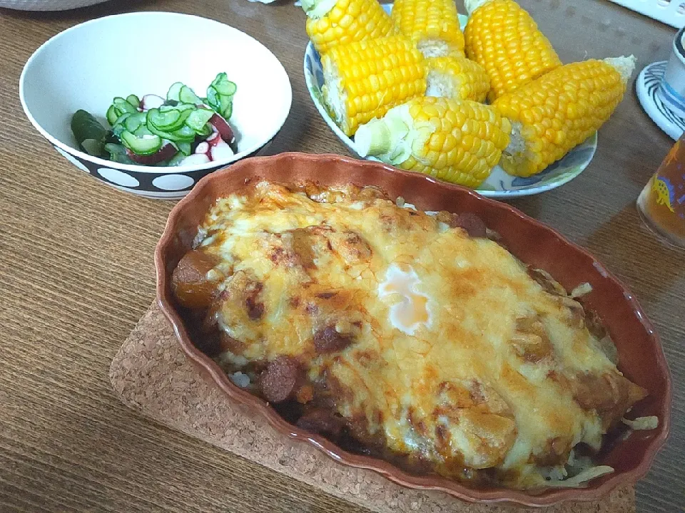 カレードリア
たこときゅうりの酢の物
茹でとうもろこし|尚さん