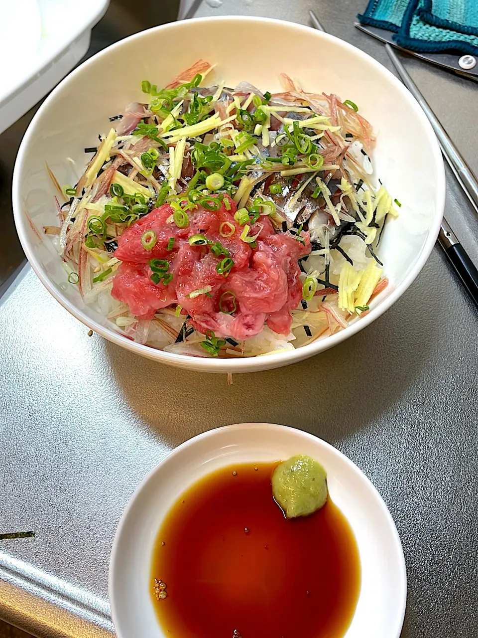 鯵と本鮪のすきみ丼|takaumezさん