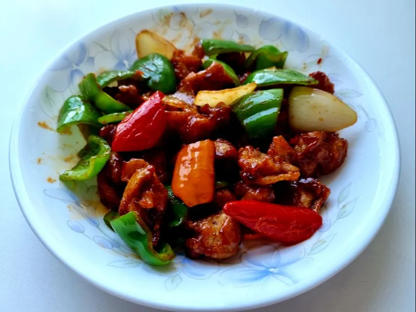 Stir-fried chicken with bell pepper|steven z.y.さん