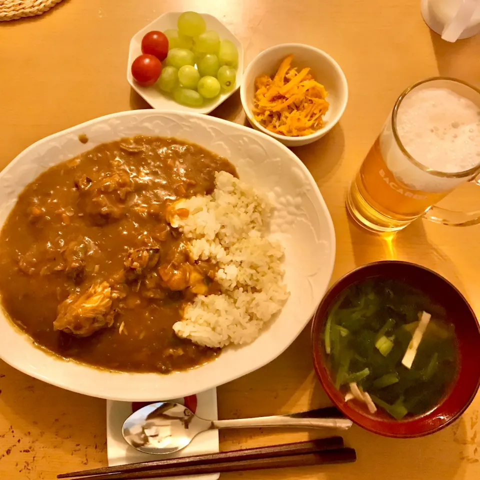 カレー、人参しりしり、ほうれん草スープ|ためため0823さん