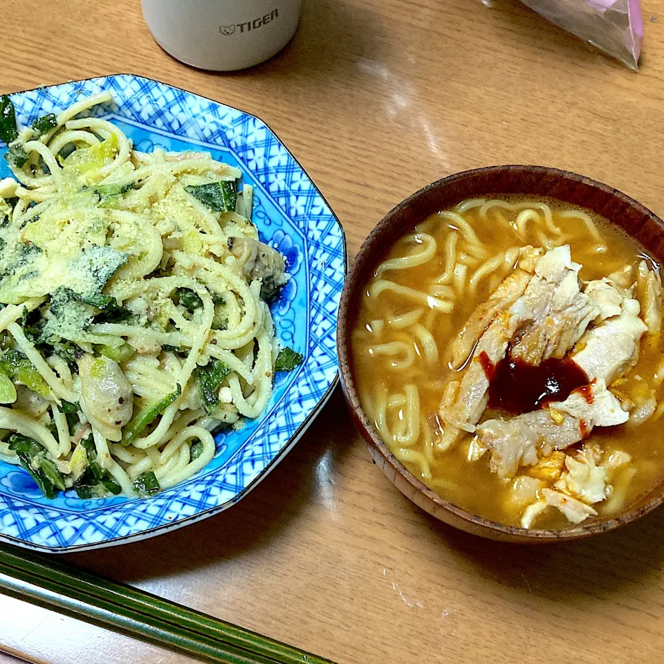 ラーメンとパスタ残り|みんみんさん