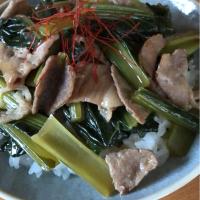 小松菜と豚肉のあんかけ丼