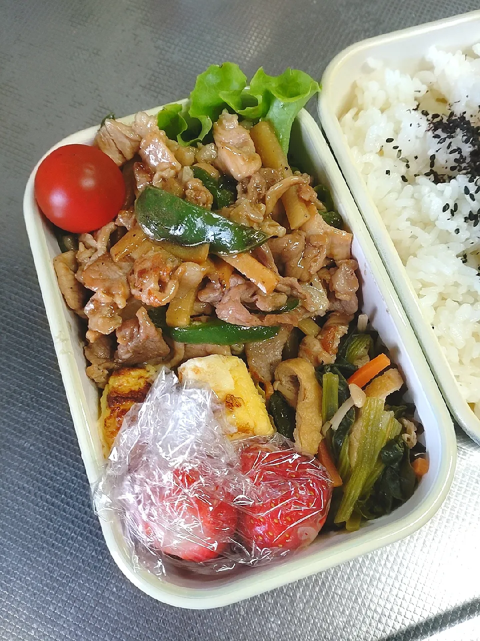 青椒肉絲弁当|ぱんださん