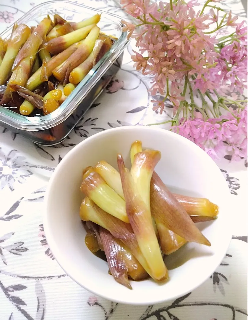 まめころさんの料理 みょうがの茎醤油漬け|fumi ◡̈⋆さん