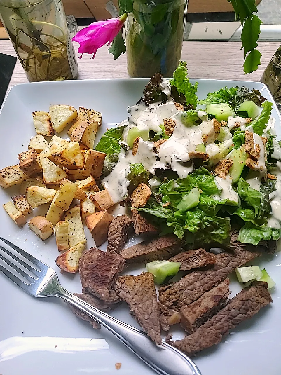 Steak n Salad n Sweet Potato|Ashさん