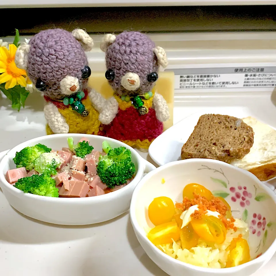 Snapdishの料理写真:朝ごぱん(・ω・｀)|chagashiさん