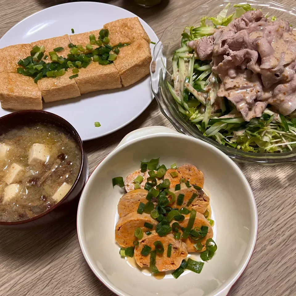 冷しゃぶサラダ&油揚げ焼き|seiko Oさん