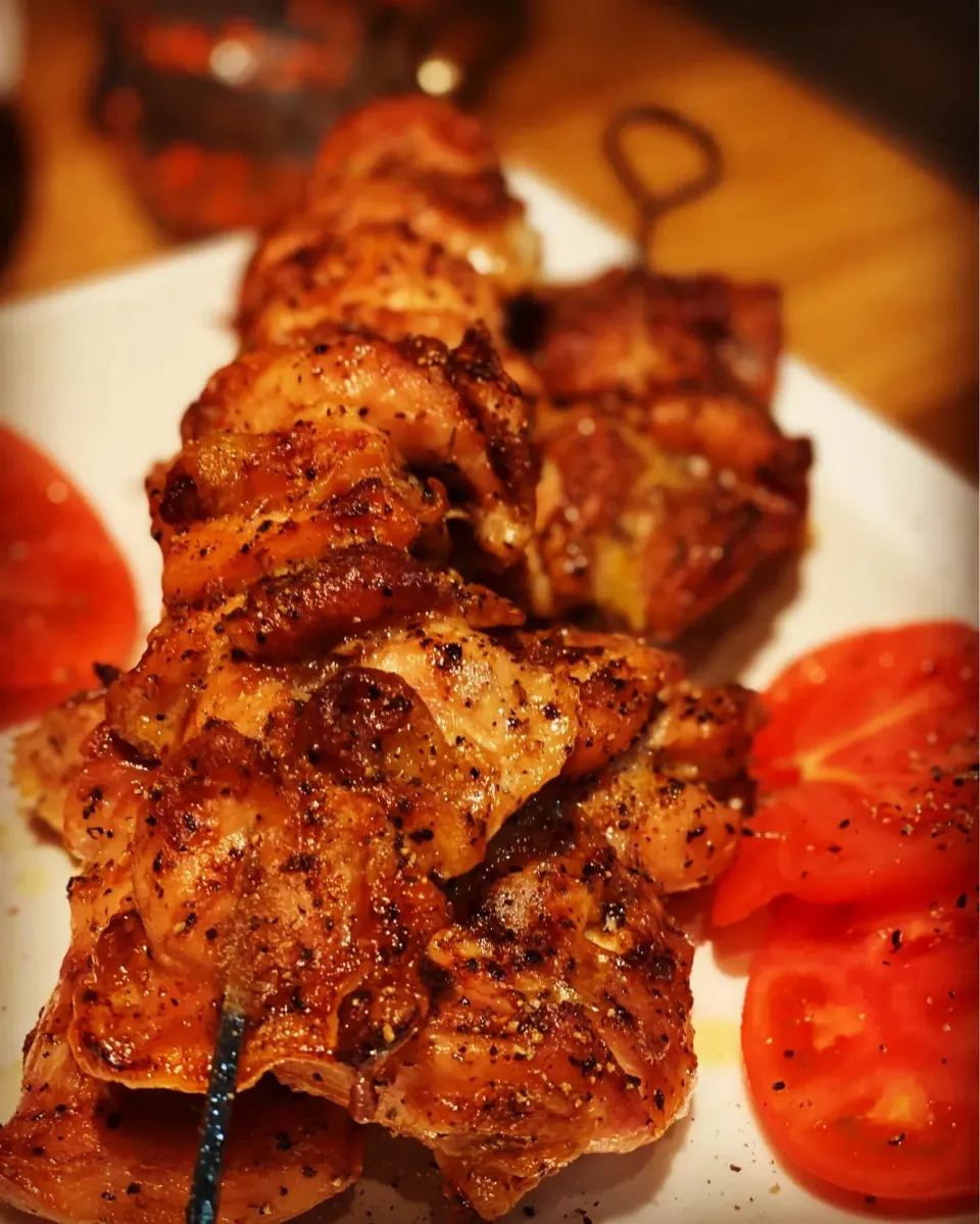 Dinner ! Dinner ! 
Lemon 🍋 & Garlic 🧄 Chicken Skewers with Chicken Pea & Tomato Risotto 
#risotto #chicken #chefemanuel 
#homecooking 
#homemade|Emanuel Hayashiさん