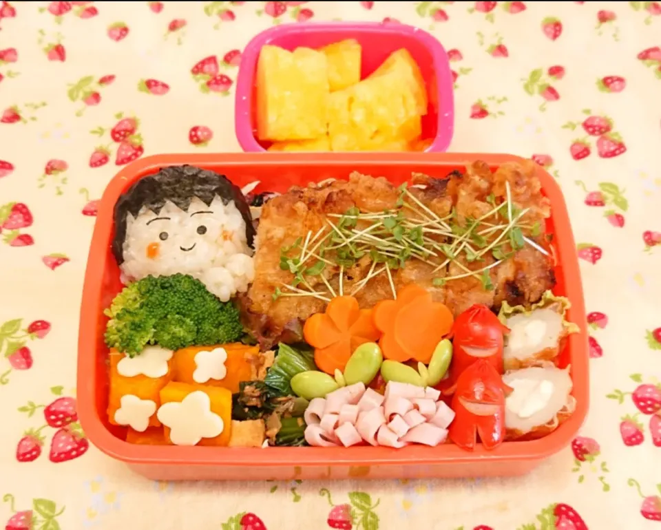 まるちゃんの梅しそ鶏から丼弁当❤️|みちゅあしさん