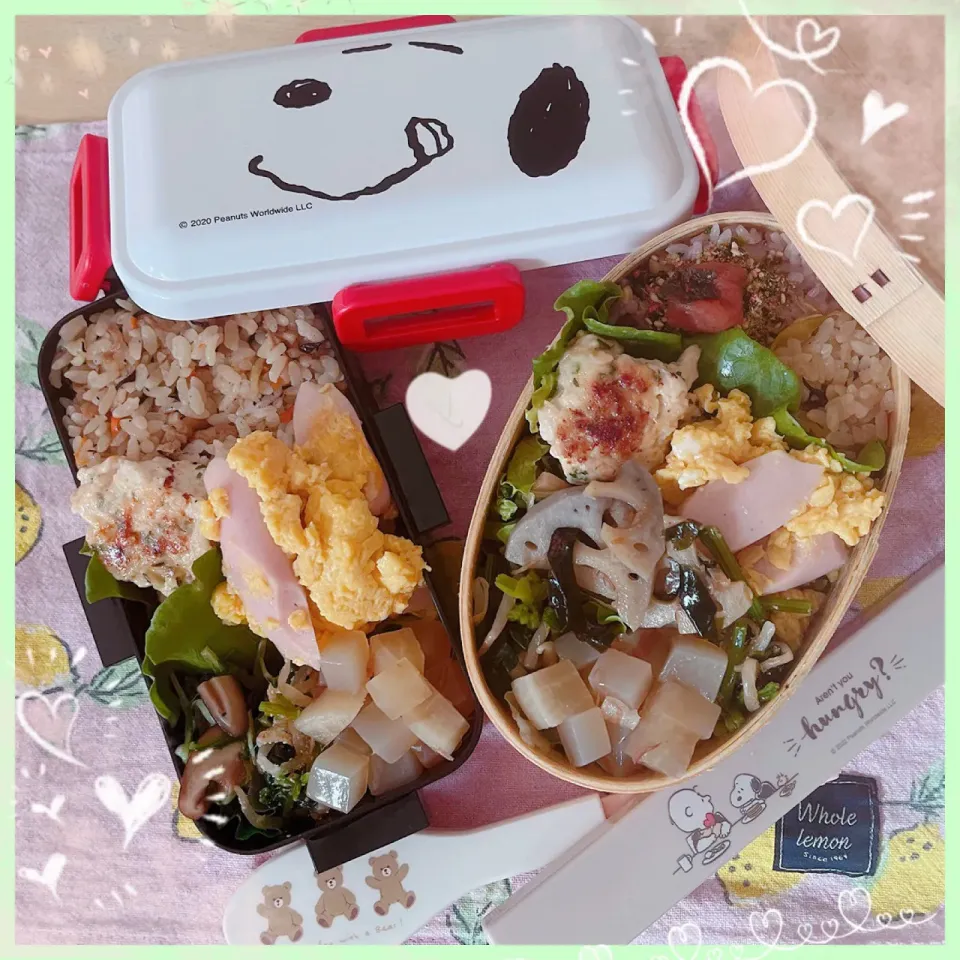 Snapdishの料理写真:５／２０ ｆｒｉ エビとササミのシソチーズまるめ焼き弁当🍴＊○°|rinaronarさん