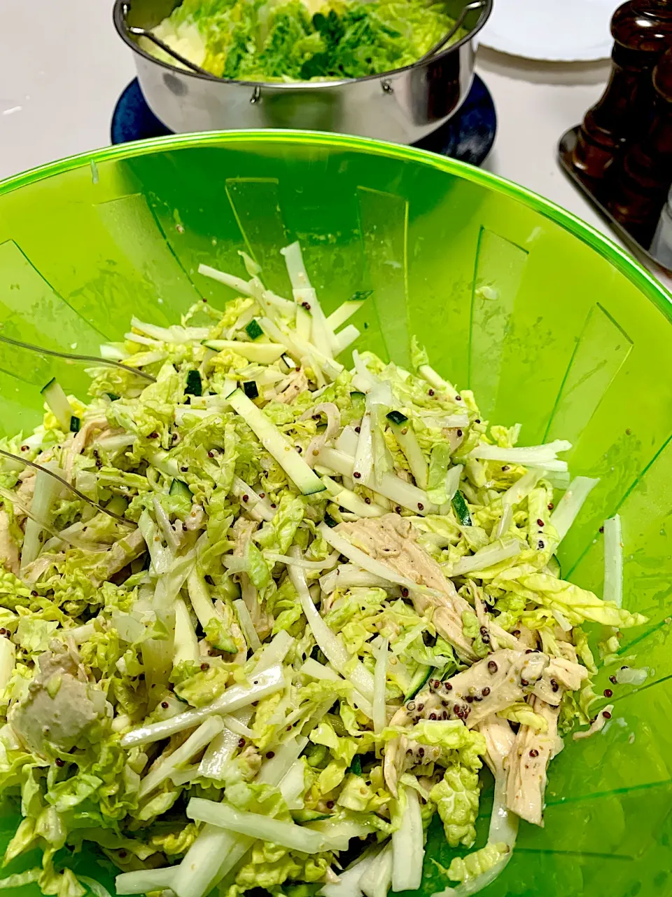 Shredded Chicken, Zucchini and Napa Cabbage Salad|gonbenさん