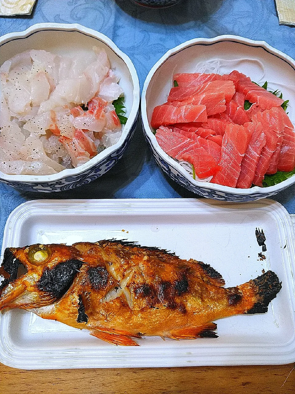 メバル塩焼き、マグロ中トロ、鯛、白身魚|pranzoさん