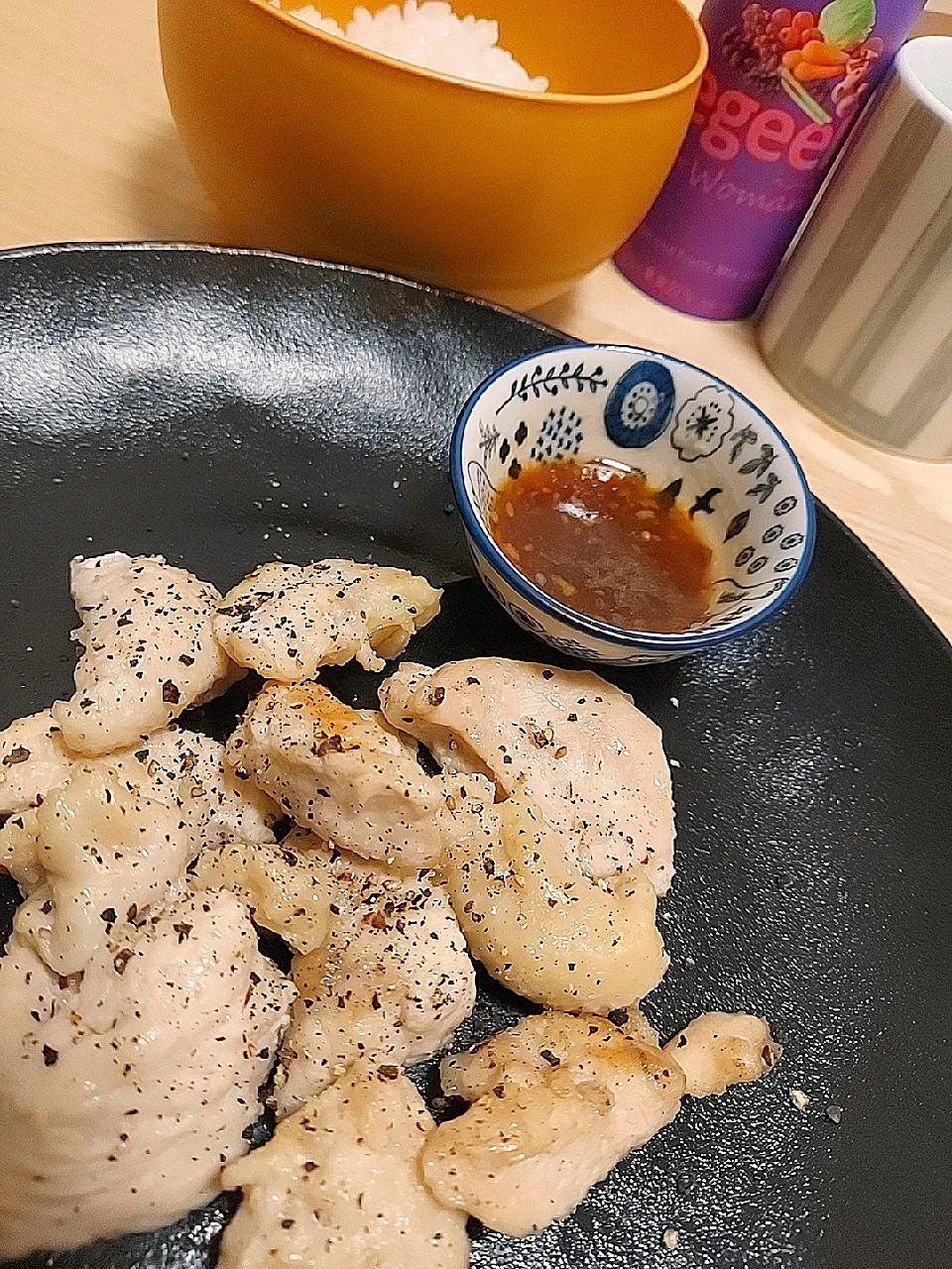 鶏ムネの揚げ焼き風 ＆ 野菜ジュース|すばるさん