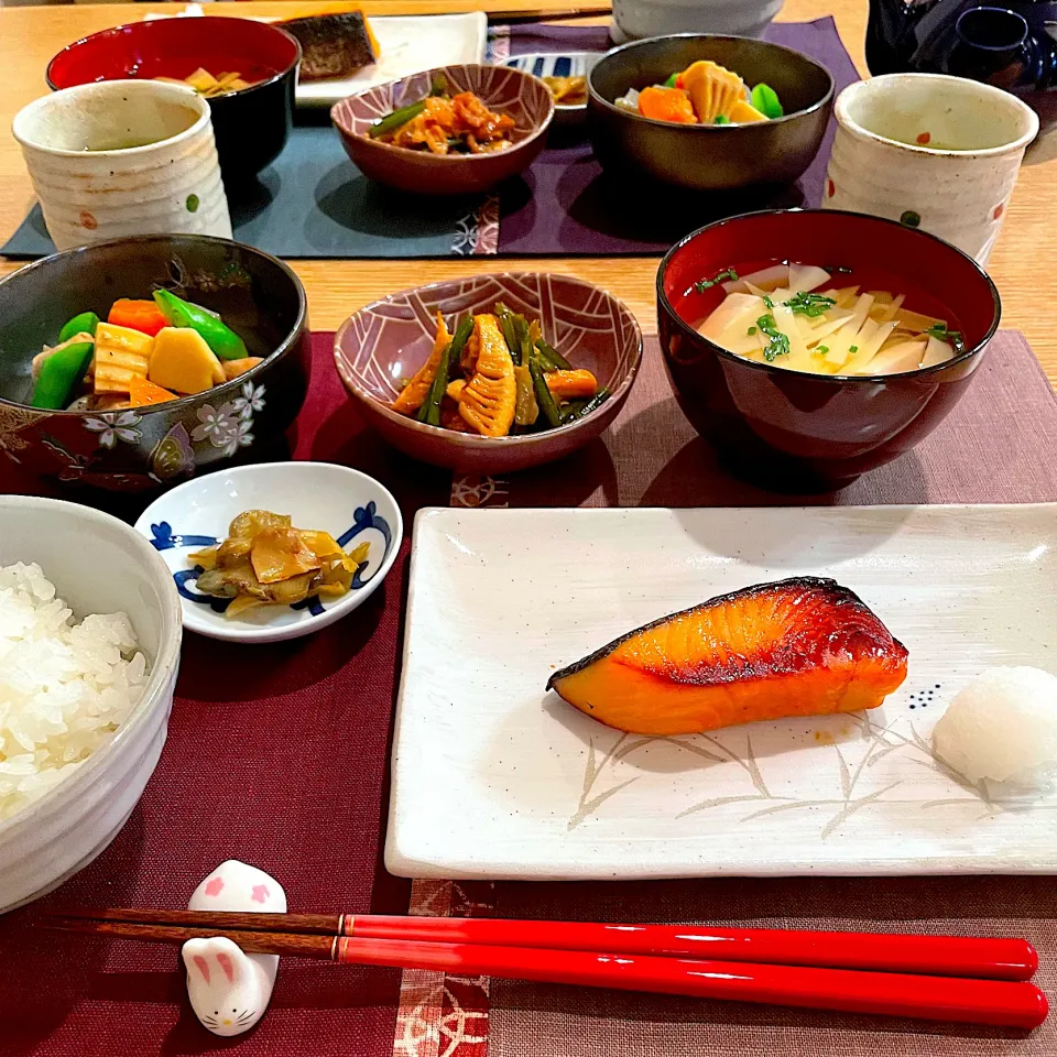 サミカさんの料理 頂き物の粕漬と筍料理の夕飯|サミカさん