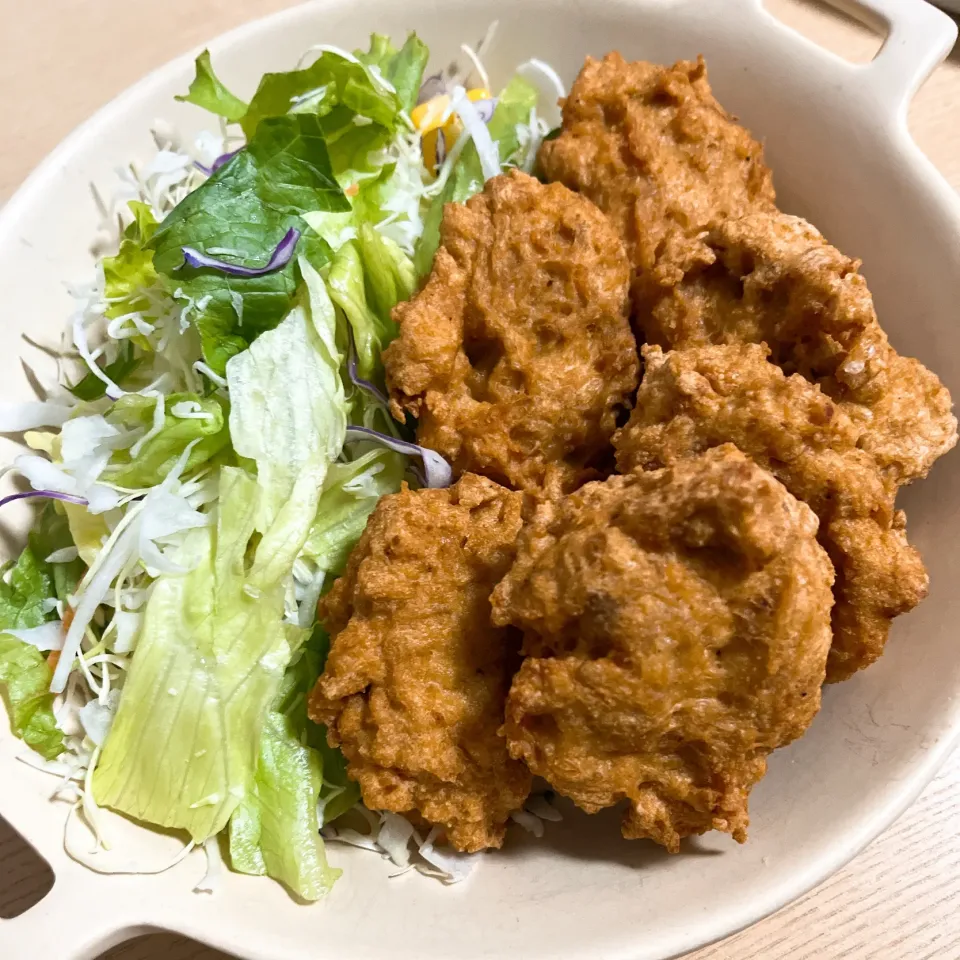 からあげビールさんの料理 お弁当におつまみに♪やわらか旨辛お豆腐ナゲットで晩ご飯|Kさん