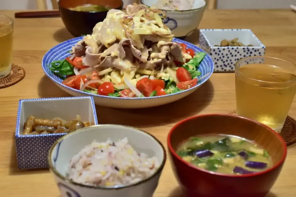 豚しゃぶサラダ定食|うにんぱすさん