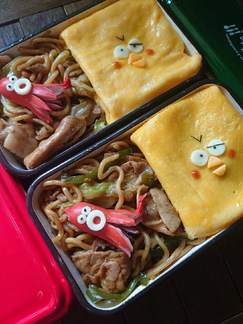 漢の…自分用👔と妻用🎽モチモチ太麺オムそば弁当🍱|ᵏᵒᵘさん