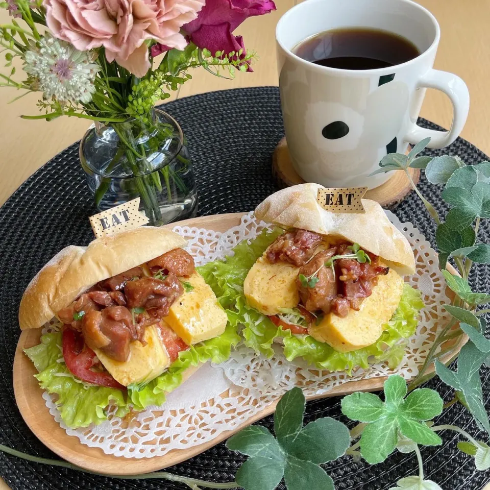 5/25❤︎ほていの焼き鳥&だし巻きたまごサンド🌱✨|Makinsさん