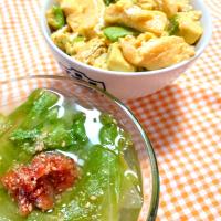 衣笠丼 第②形態🥑
梅レタスープ