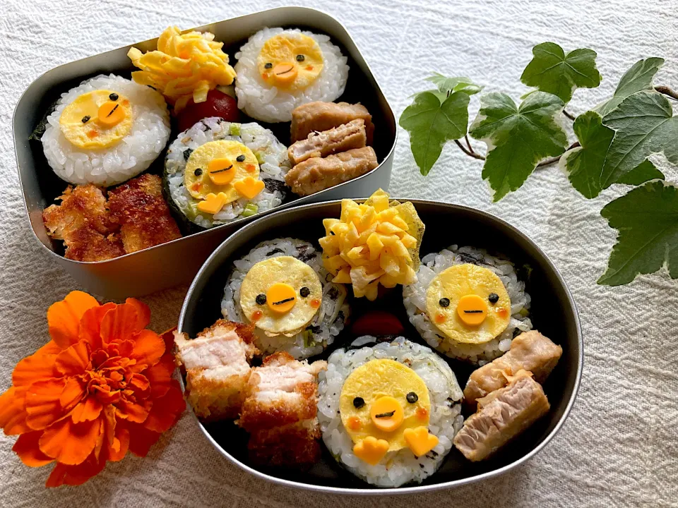 ＊ひよこさん🐣ちびたんとべびたんの幼稚園お弁当＊|＊抹茶＊さん