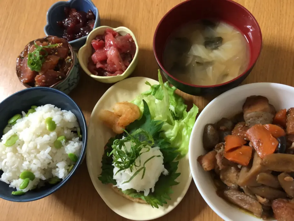 枝豆ご飯&豆腐ハンバーグ|ここなりさん