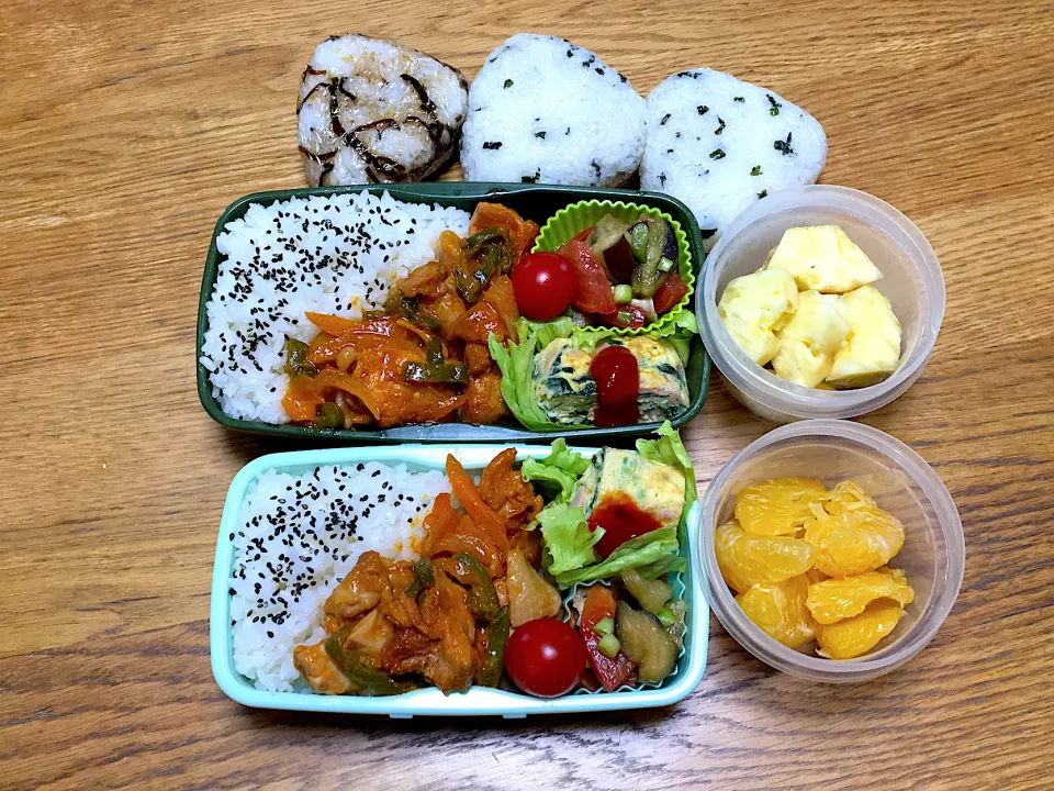 Snapdishの料理写真:鶏のケチャップ醤油炒め弁当|ゆさん