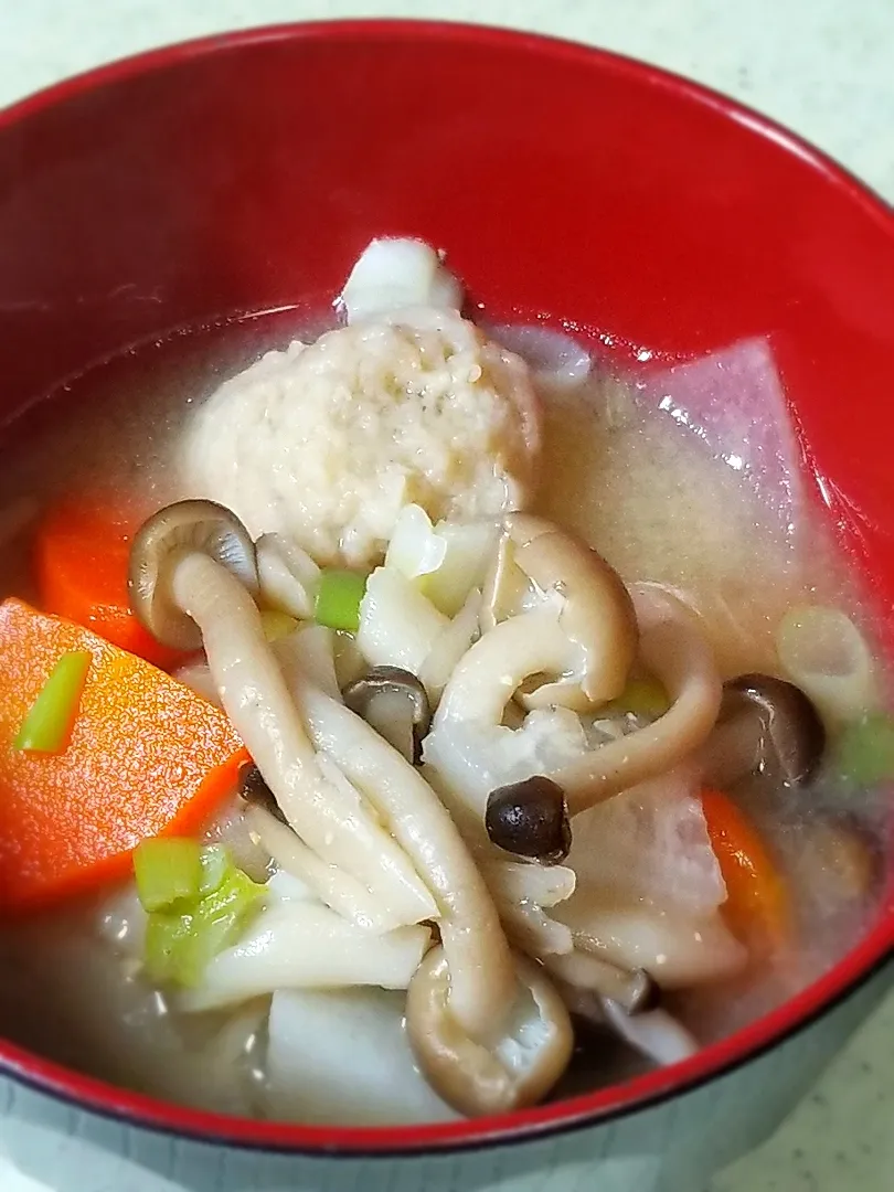 具だくさん鶏団子汁|ぱんだのままんさん