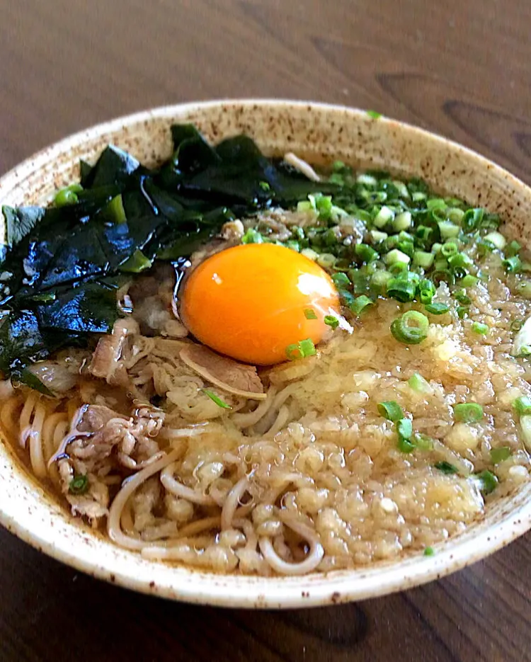 自作🍳肉そばっぽい朝そば|ガク魁‼︎男飯さん