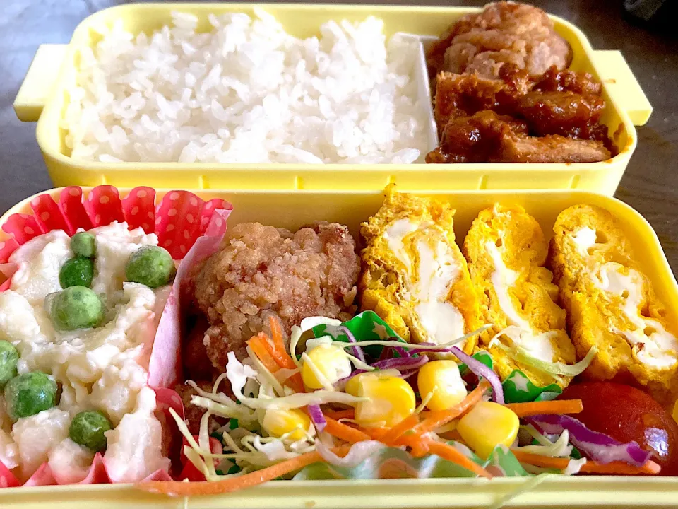 唐揚げ&トンテキ弁当|料理嫌いを直したいさん