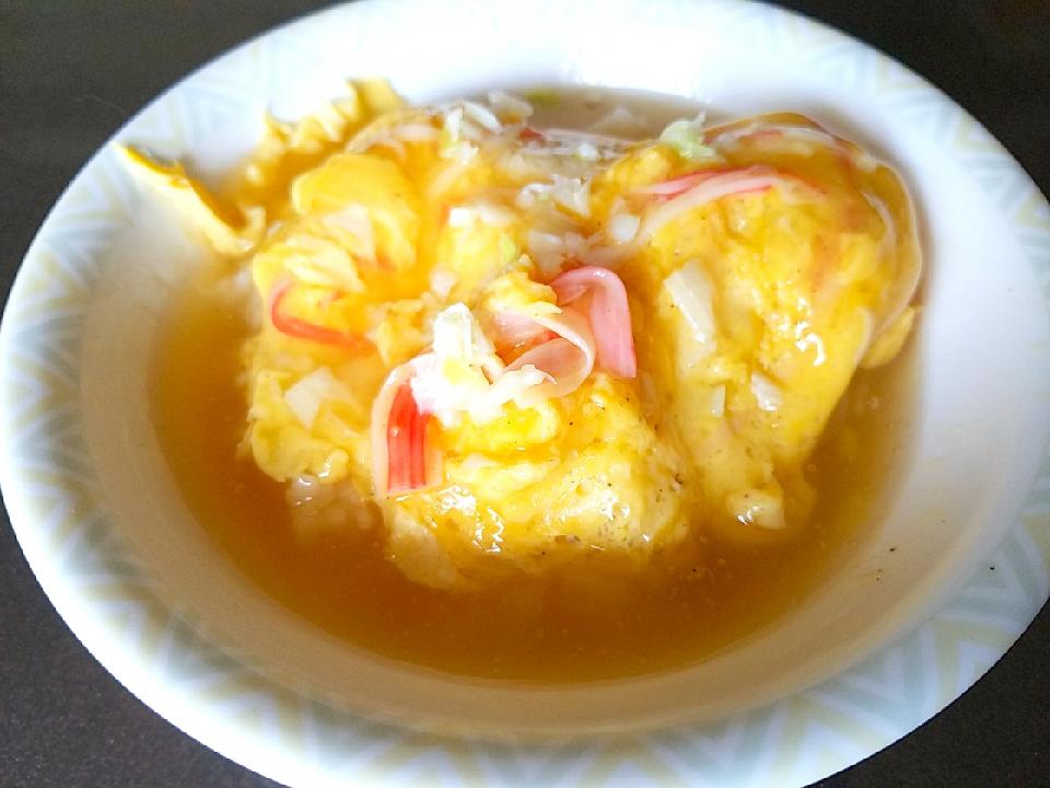【主婦の一人飯】皿うどんスープで天津飯