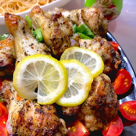 「おうちパスタ バジル」を使ってみたSnapdishの料理・レシピ写真:グリルチキン🍗バジルtaste🌿♡