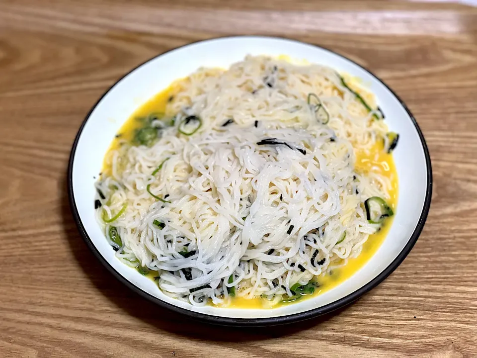 ☆釜玉そうめん|まぁたんさん