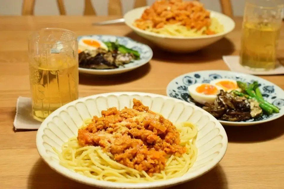 大豆ミートのミートソーススパゲティ|うにんぱすさん