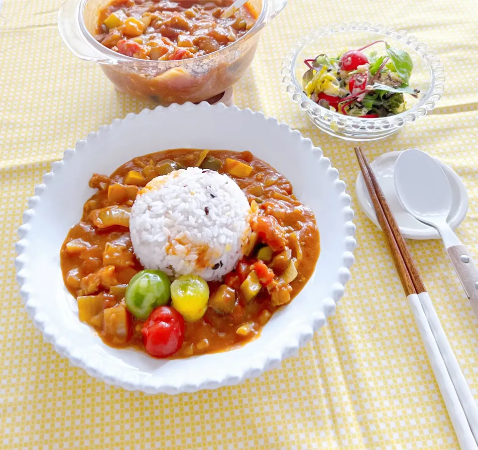 レンチン★ナスとズッキーニとトマトのカレー|＊Aloha＊さん
