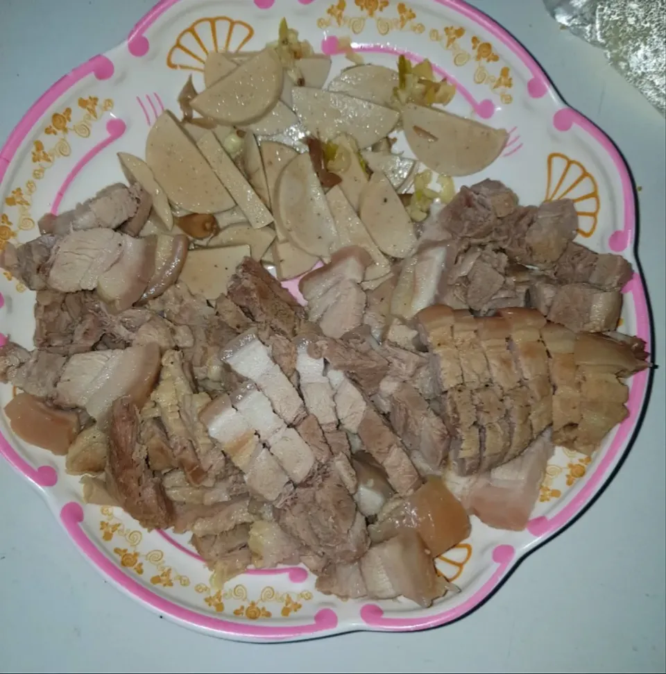 boiled pork belly & thai sausage|patcookingfeverパットさん