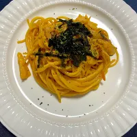 Snapdishの料理写真:彼女作韓国風パスタŧ‹”ŧ‹”( ‘ч’ )♡|GOOD LIFE MANさん