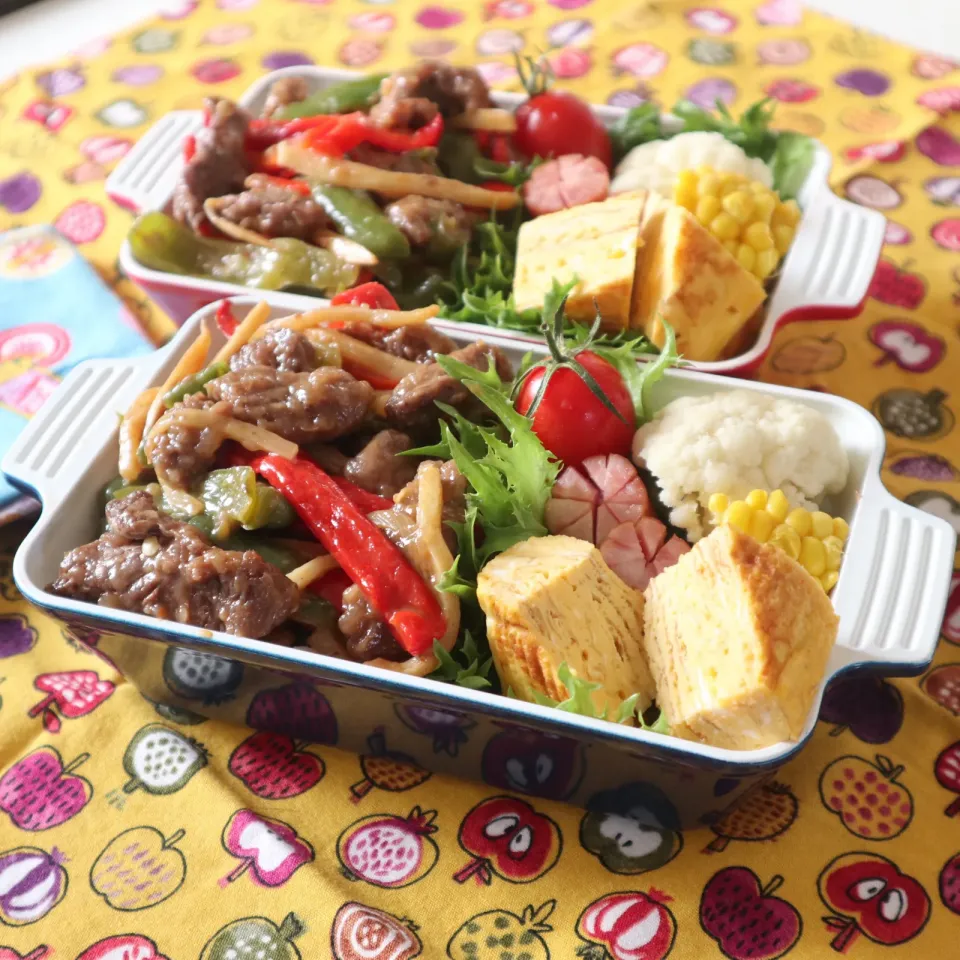 高校生男子弁当🍱青椒肉絲|なかじー。さん