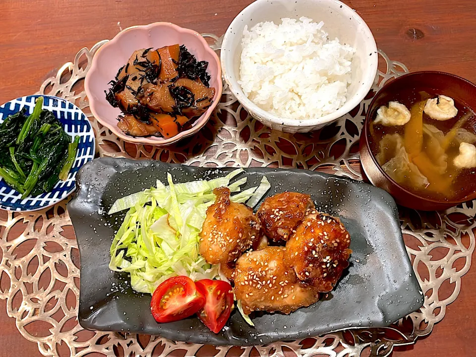 鶏胸肉の照り焼き定食|hitomiさん