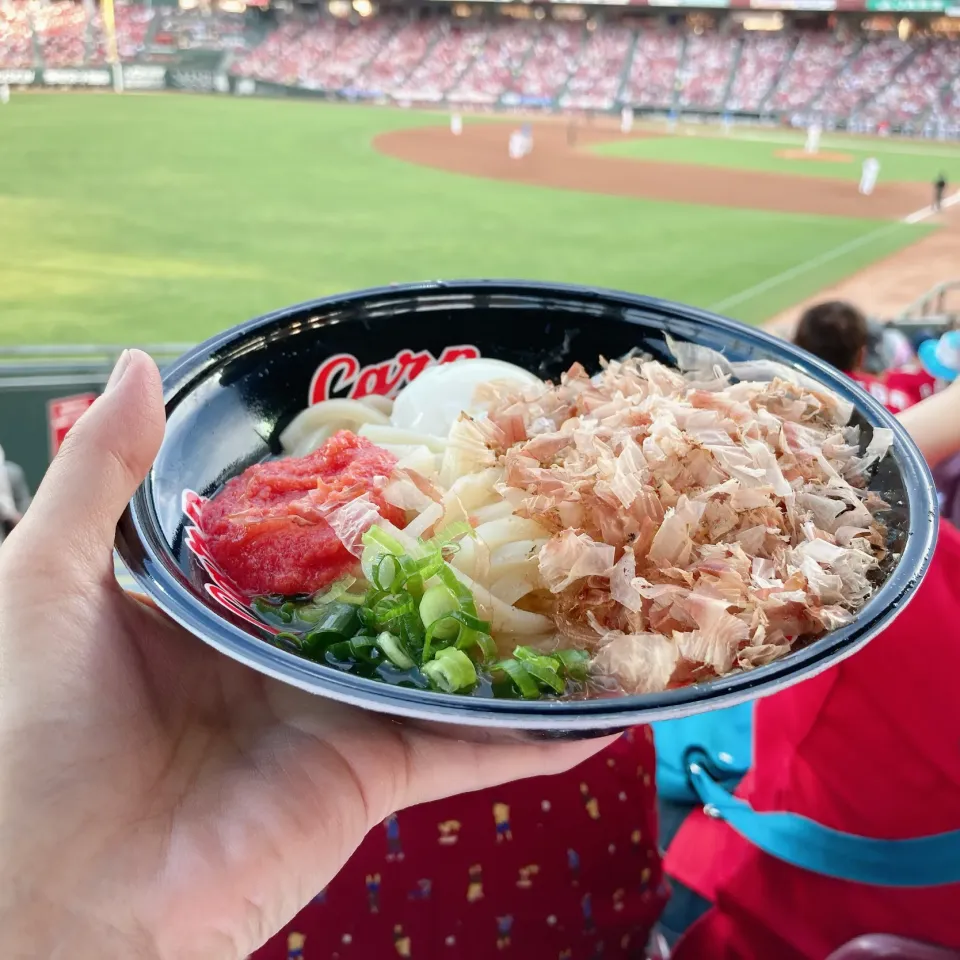 塹江の釜玉風冷やし明太子うどん⚾️|ちゃみこさん