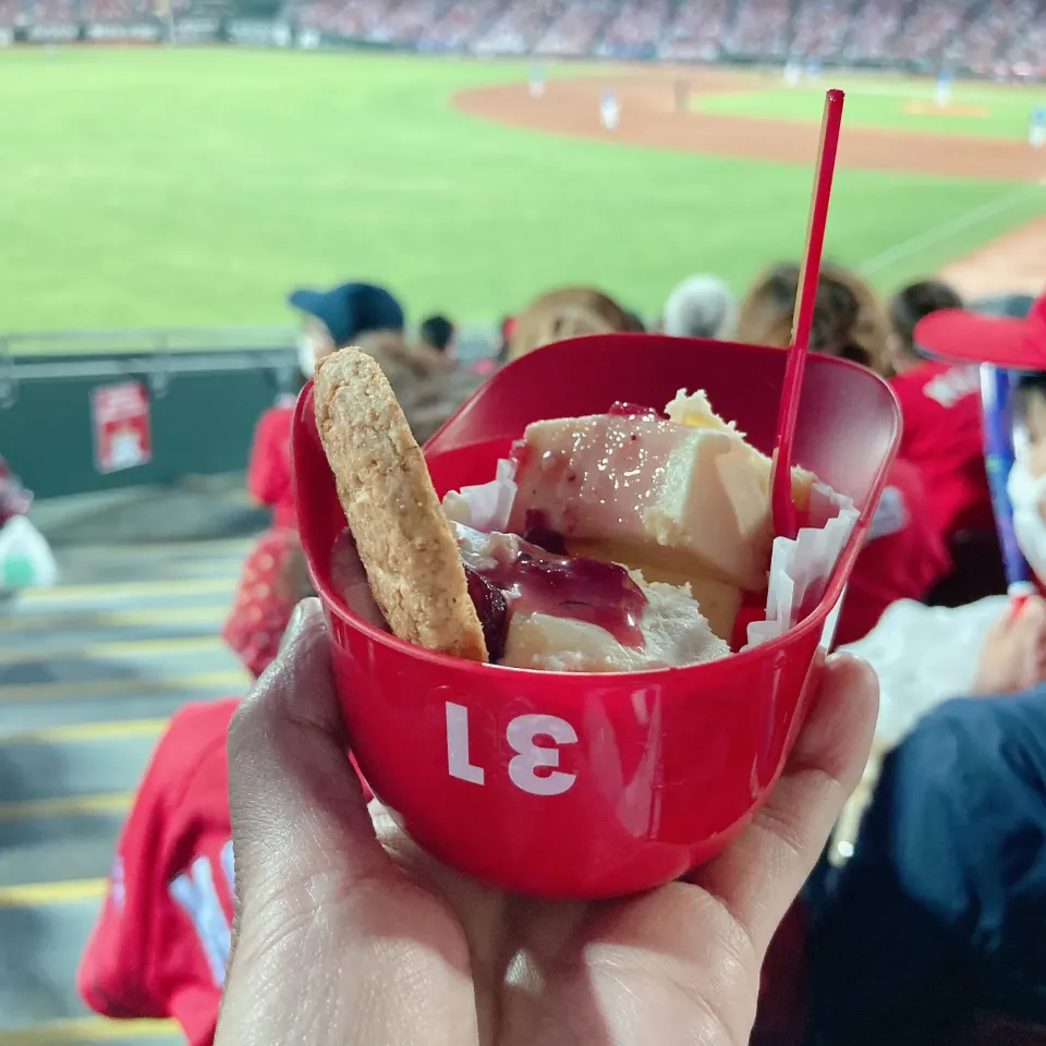 3守のベリーソースが入った将吾のチーズケーキ⚾️|ちゃみこさん