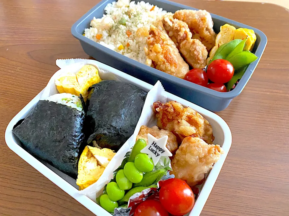 Snapdishの料理写真:小1男子と夫弁当！！|＊k＊さん