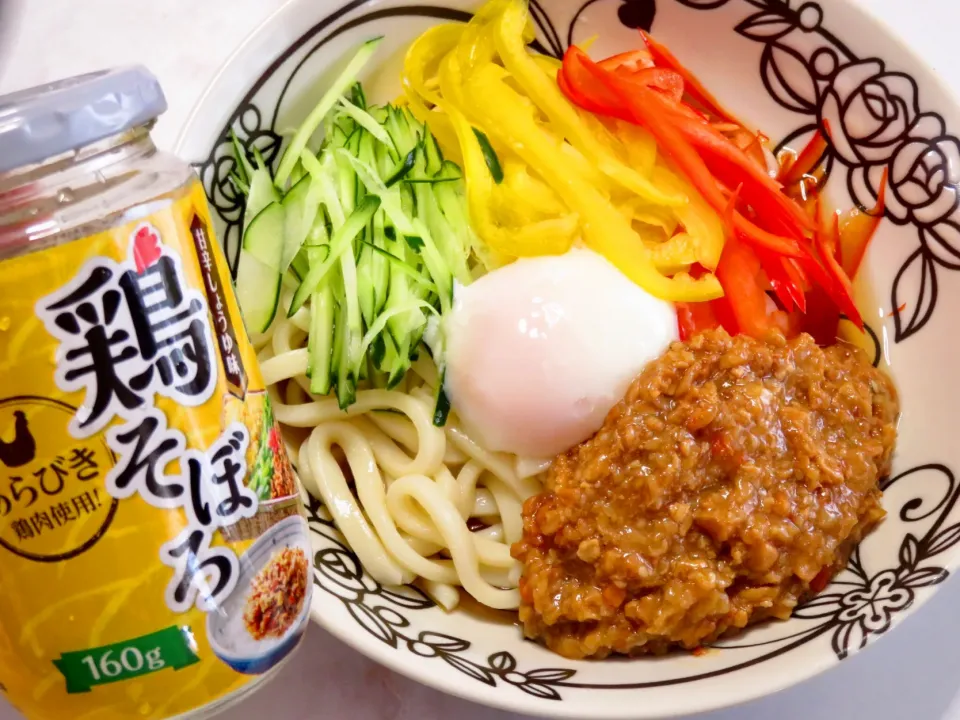 Snapdishの料理写真:鶏そぼろを餡にして、冷やしうどん|Yasuo  Watanabeさん