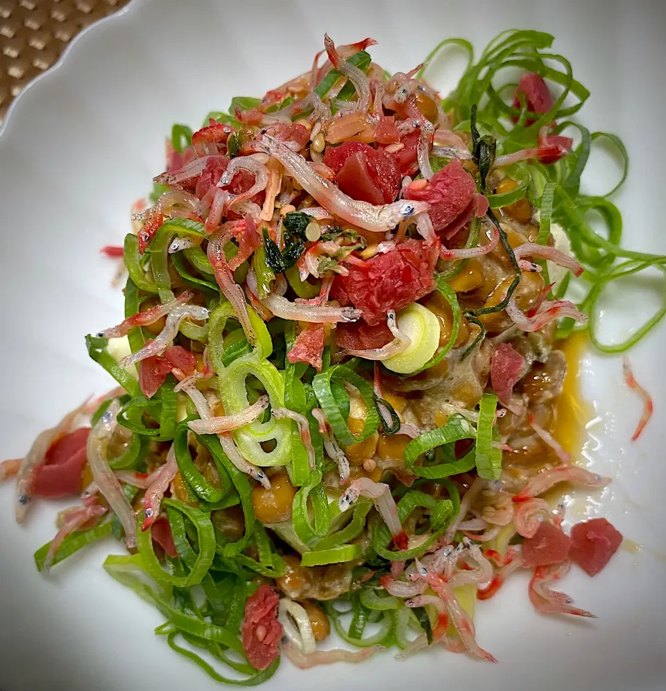 梅ちりめんの納豆腐|すくらんぶるえっぐさん