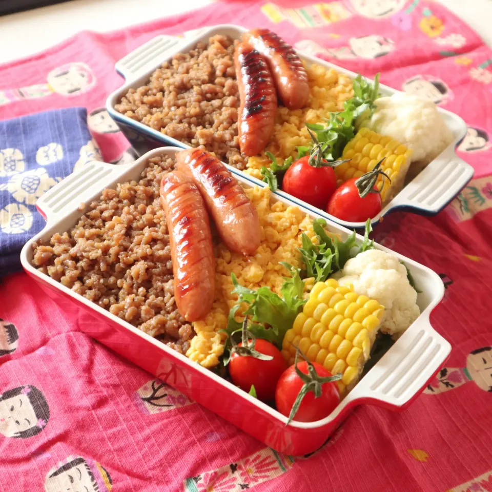 高校生男子弁当🍱二色丼|なかじー。さん